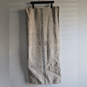 Vintage 1900s Euro Grain Sack Embroidered W/ Initials Round Top Antique Fair